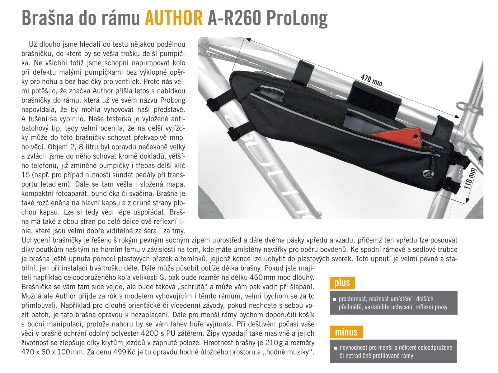 Brašna do rámu Author A-R260 ProLong černá