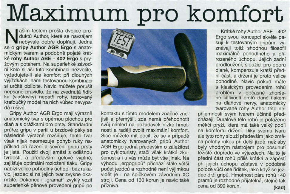 AUTHOR Gripy AGR Ergo 2  l.102mm (černá/šedá)