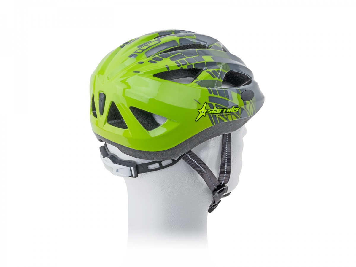 Přilba dětská Author STAR RIDER Inmold, vel.51-55 cm žlutá-neonová/blue -AKCE!