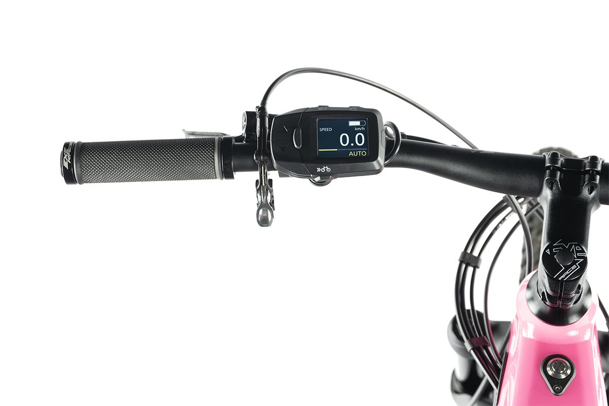 Elektrokolo 27,5" Leader Fox ARRAN 2023, Panasonic GX, 20Ah, pink/black, vel.19,5" -AKCE!