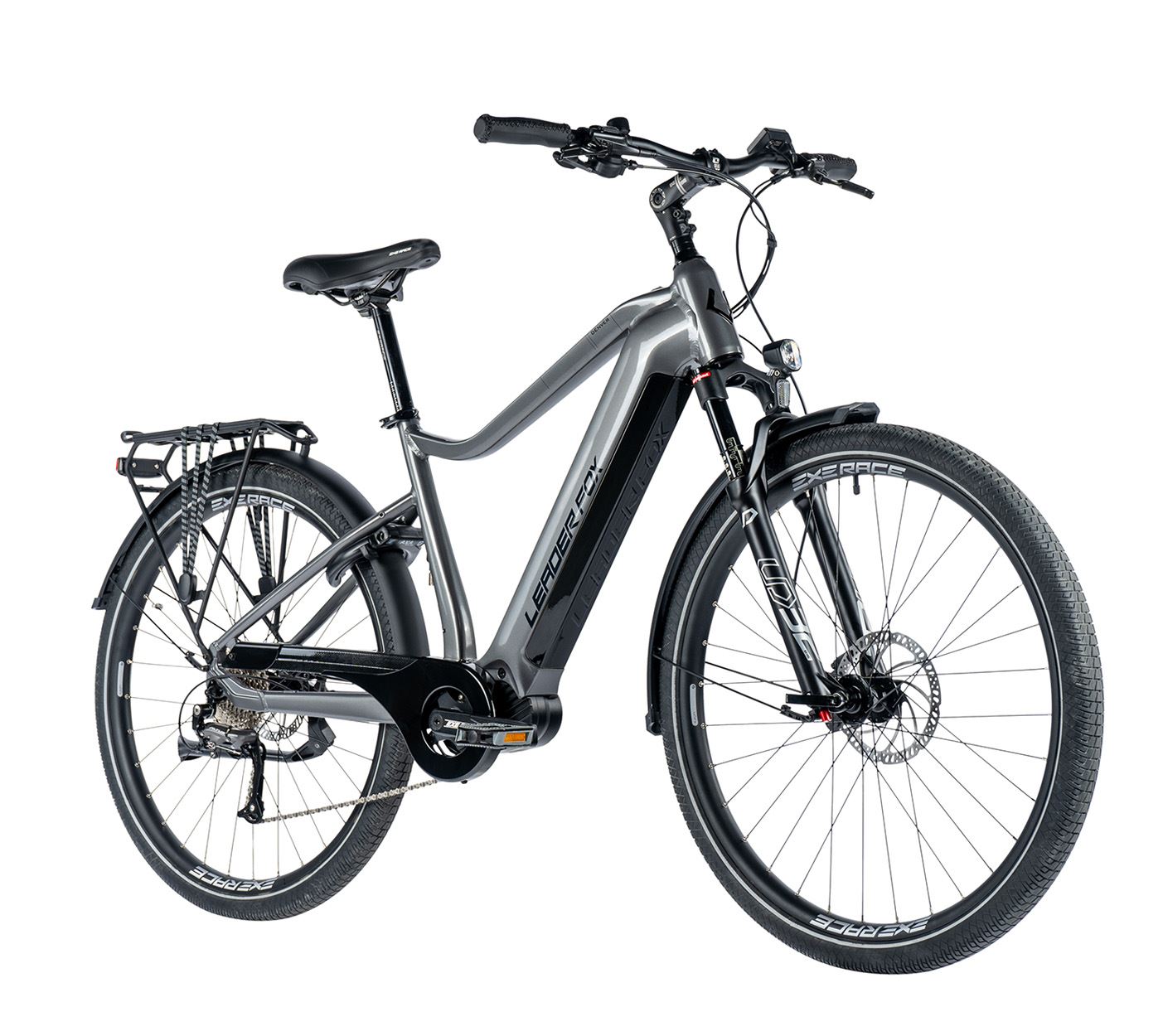 Elektrokolo 28" Leader Fox DENVER pánské 2024, 20Ah, M300, šedá,vel.20,5" -AKCE!