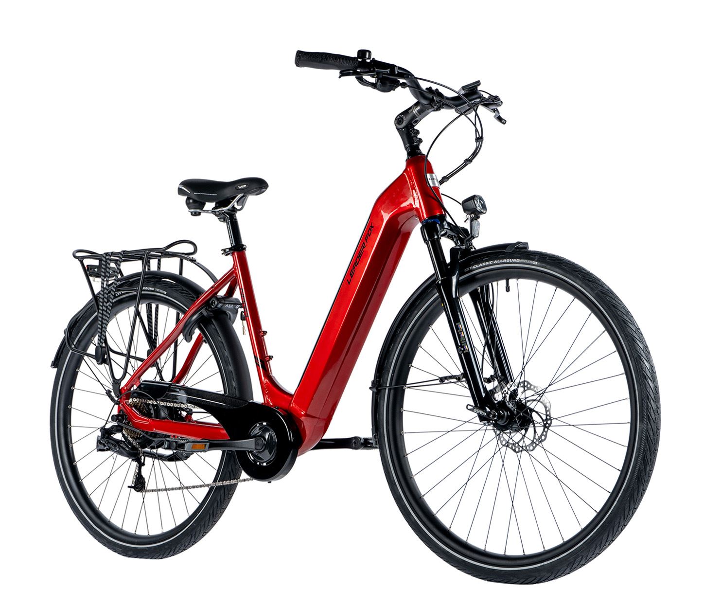 Městské elektrokolo 28" Leader Fox NARA 15Ah 2023 červená,vel.18"