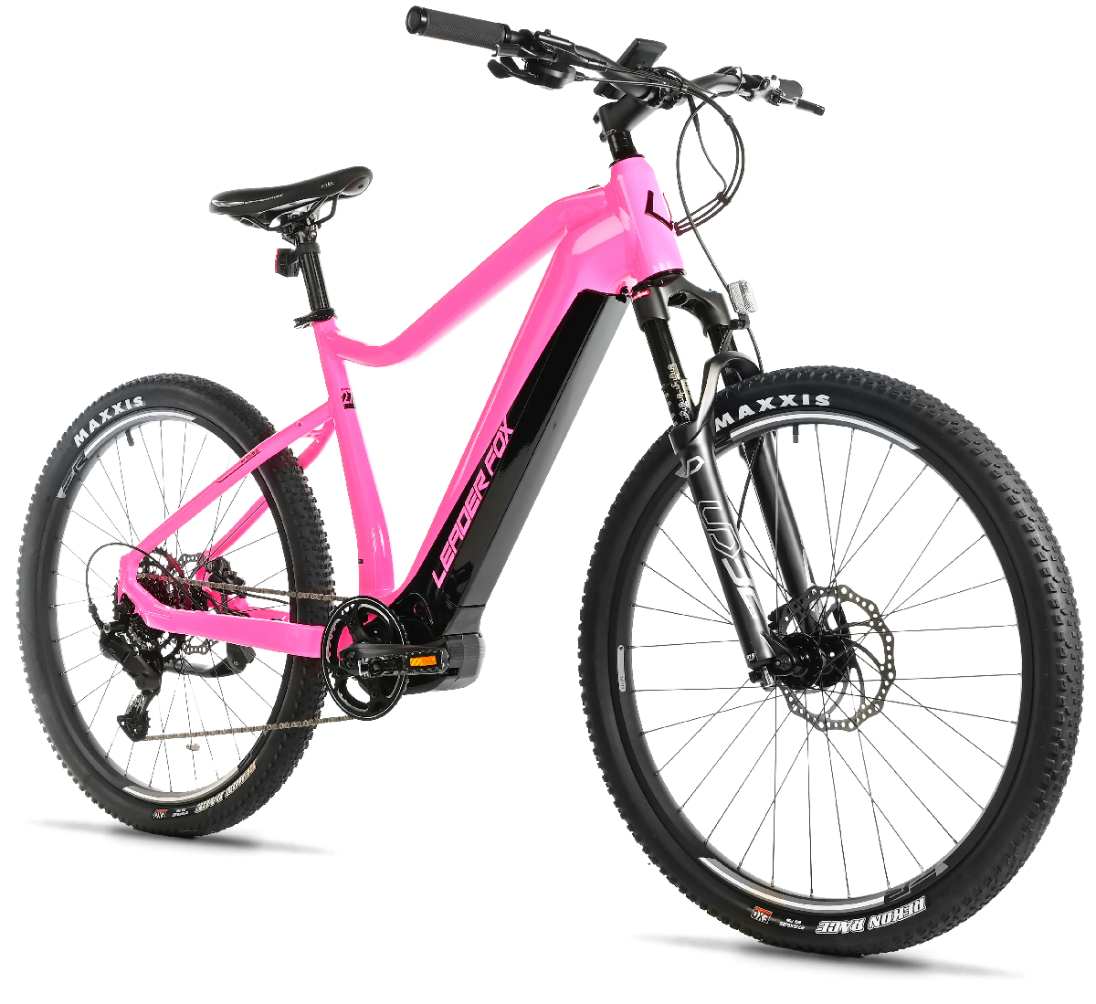 Horské elektrokolo 27,5" Leader Fox AWALON Man 2025, 20 Ah, pink/black, vel.19,5"
