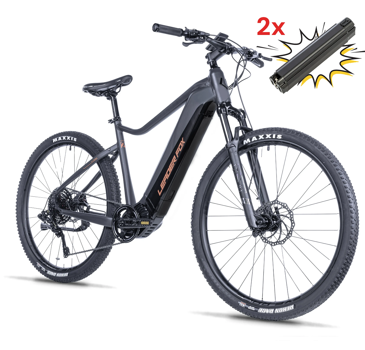Elektrokolo 29" Leader Fox KENT 2025 20Ah grey/black mat vel.19,5"