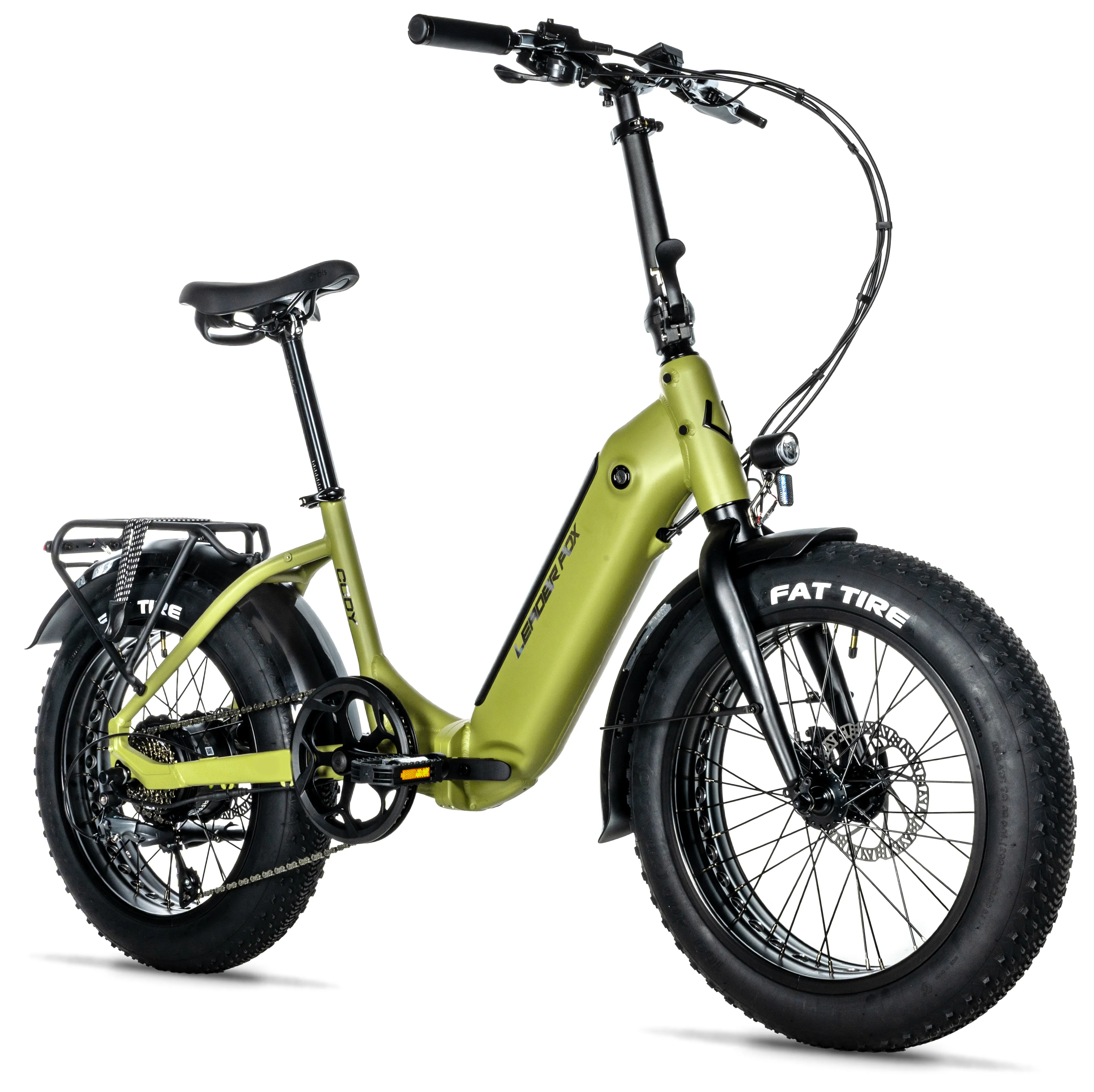 Elektrokolo skládací 20" Leader Fox CODY FAT Bike 16Ah 2025 khaki zelená
