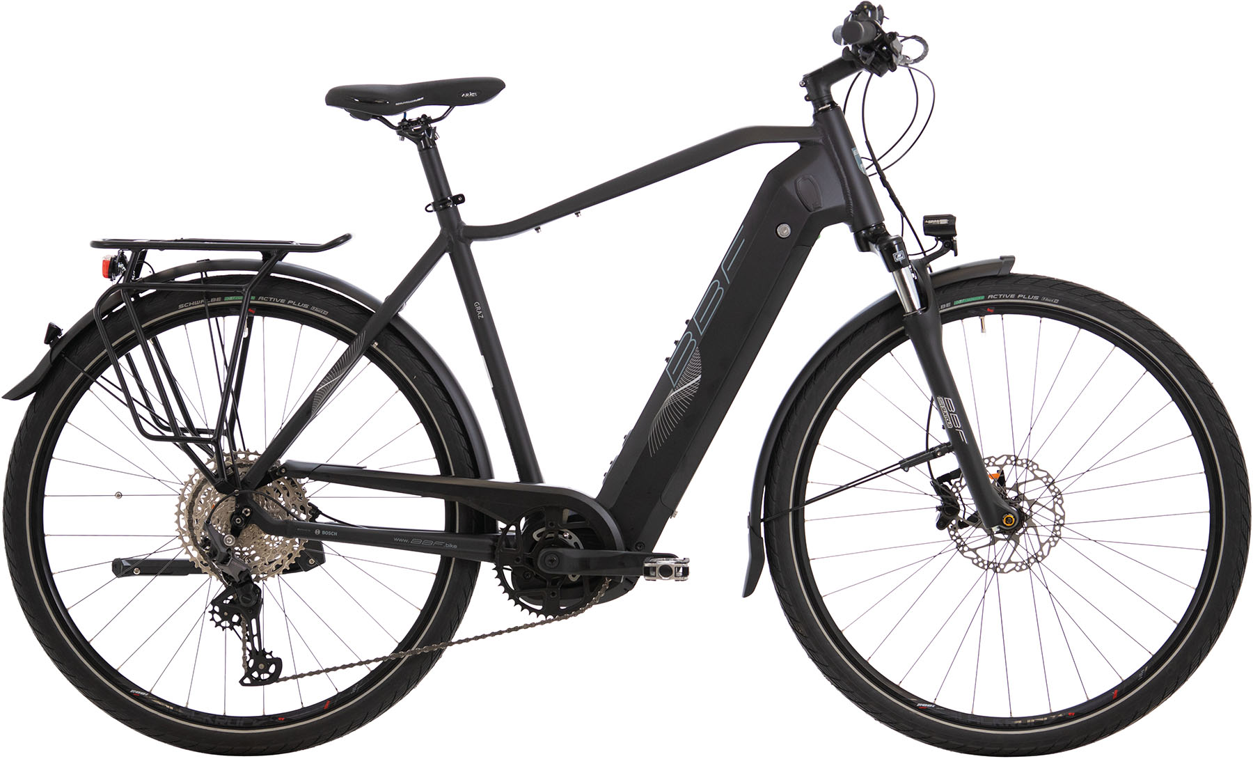 Trekingové elektrokolo 28" BBF Basel 4.0 Graz 2025, Bosch Performance CX, 625 Wh, černá mat, 52cm/20,5" - Super cena!