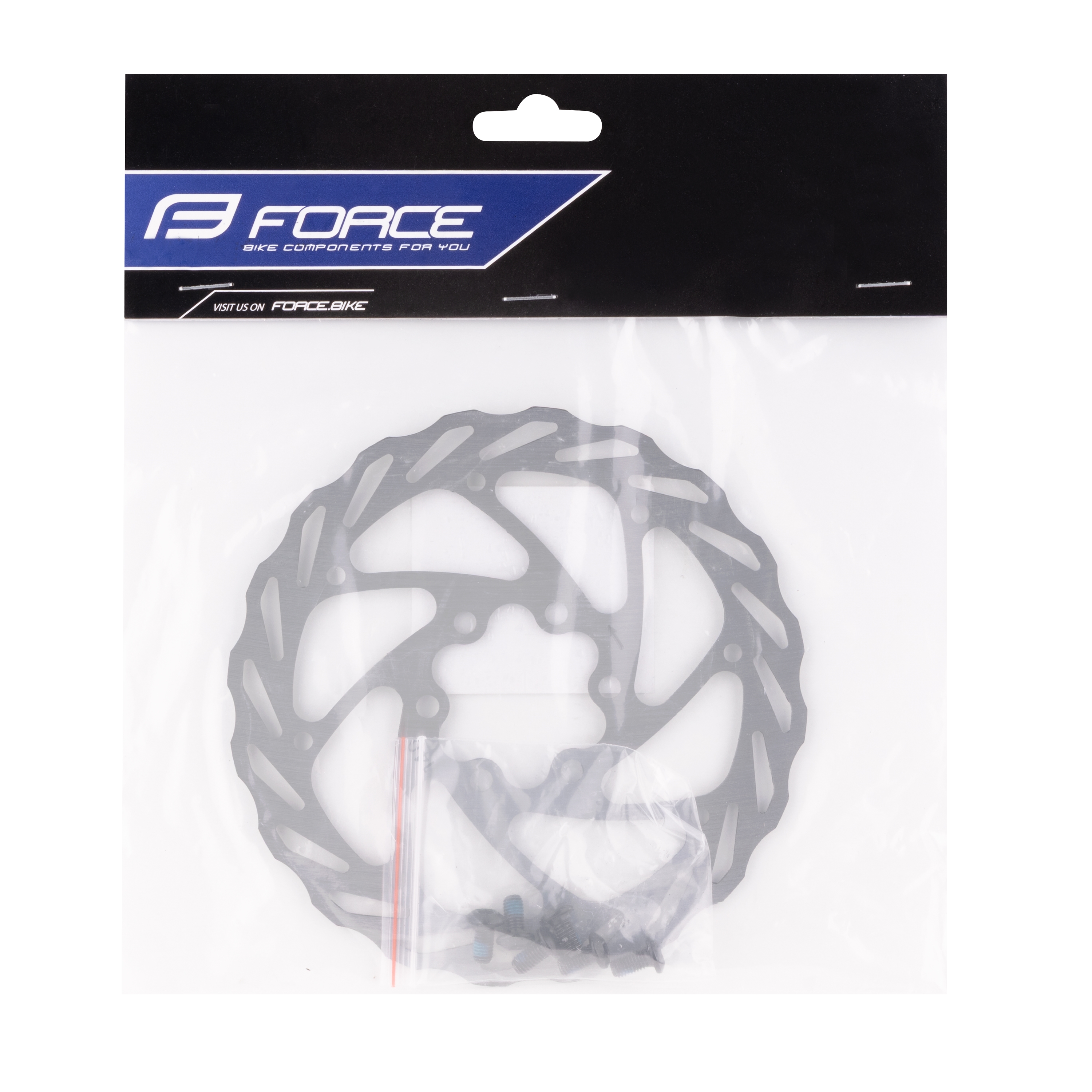 Kotouč brzdový FORCE 140 mm, 6 děr, stříbrný