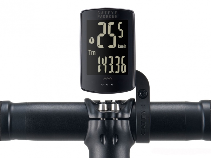Cyklopočítač CatEye Padrone PA100W + OF100, černá-stealth