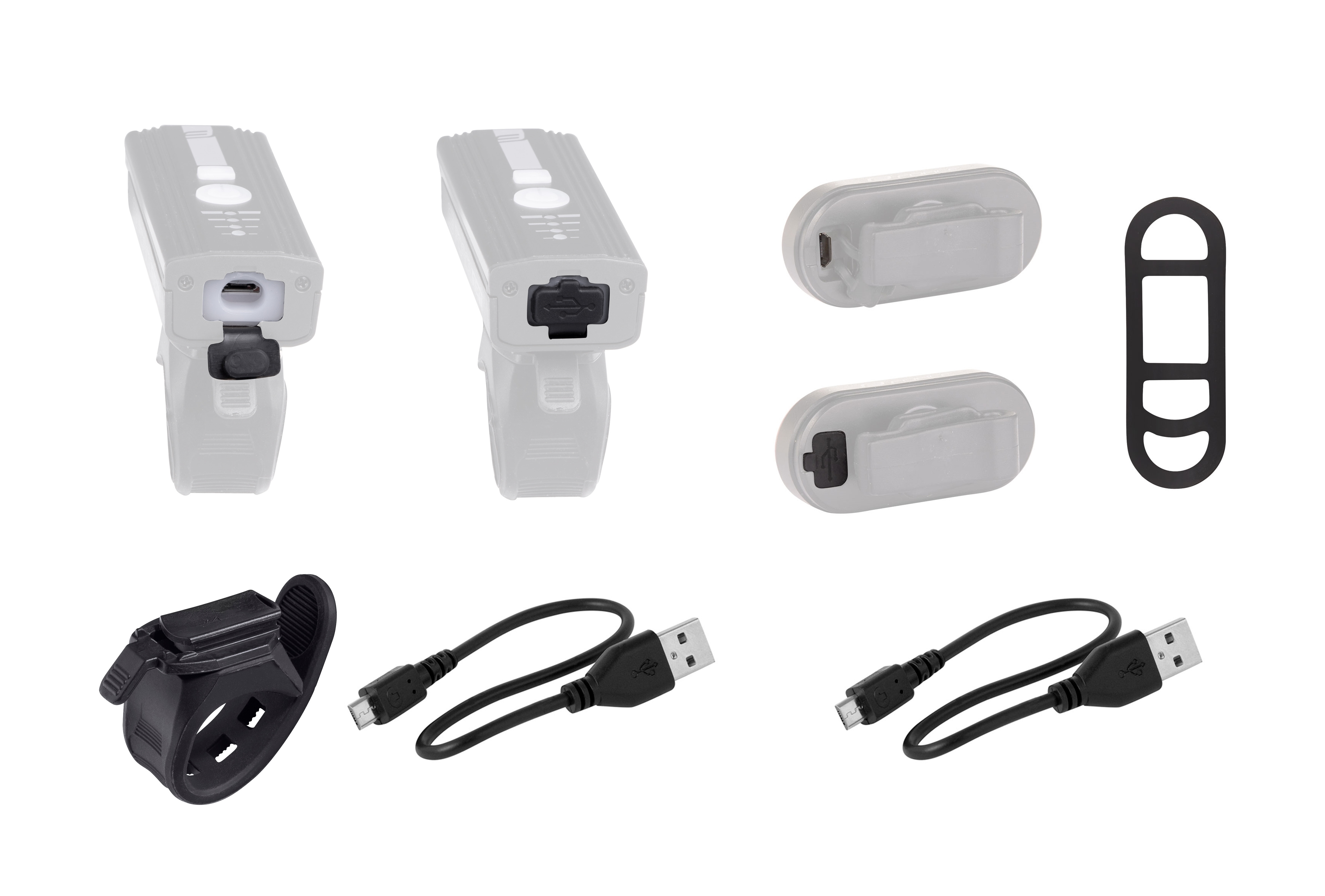 Sada světel FORCE FUTURO USB,přední+zadní, dobíjecí