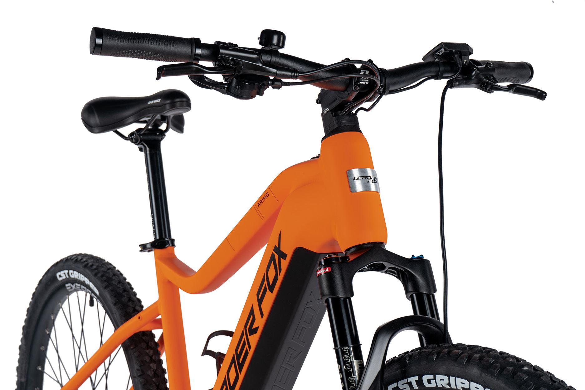 Horské elektrokolo 29" Leader Fox ARIMO 2024 oranžová/černá, 20Ah, vel.20,5"