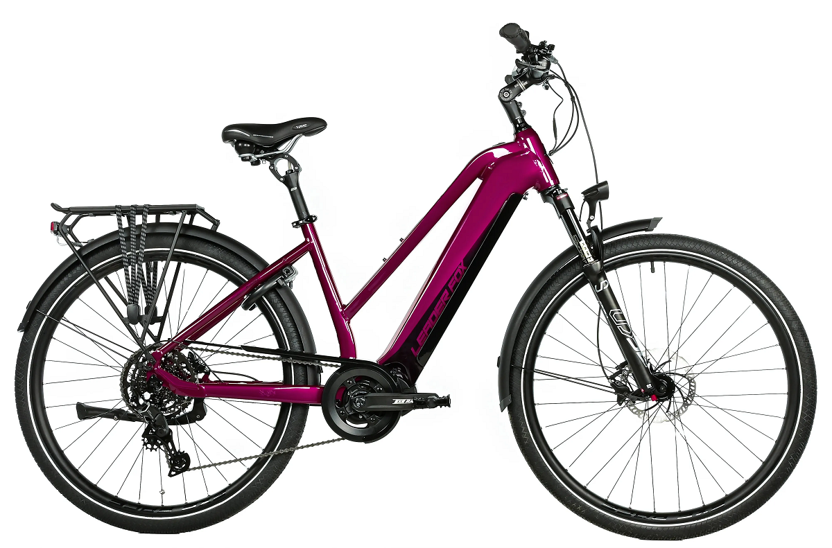 Elektrokolo 28" Leader Fox LUCAS 2025 20Ah, M420, violet/black, vel. 16,5"