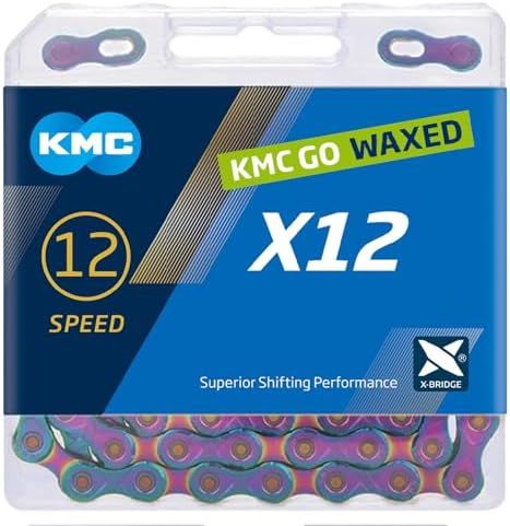Řetěz KMC X12 AURORA blue, WAXED, box, 126 článků 