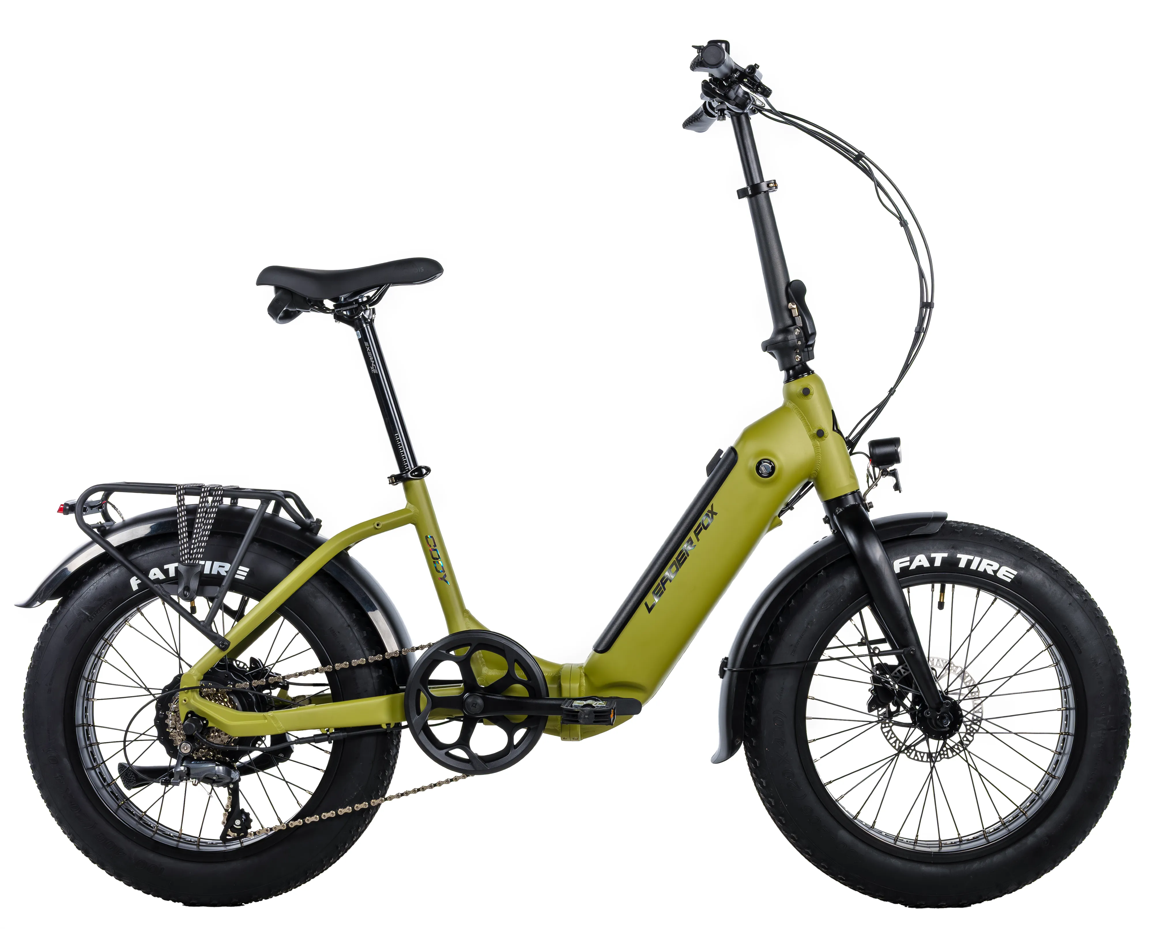 Elektrokolo skládací 20" Leader Fox CODY FAT Bike 16Ah 2025 khaki zelená