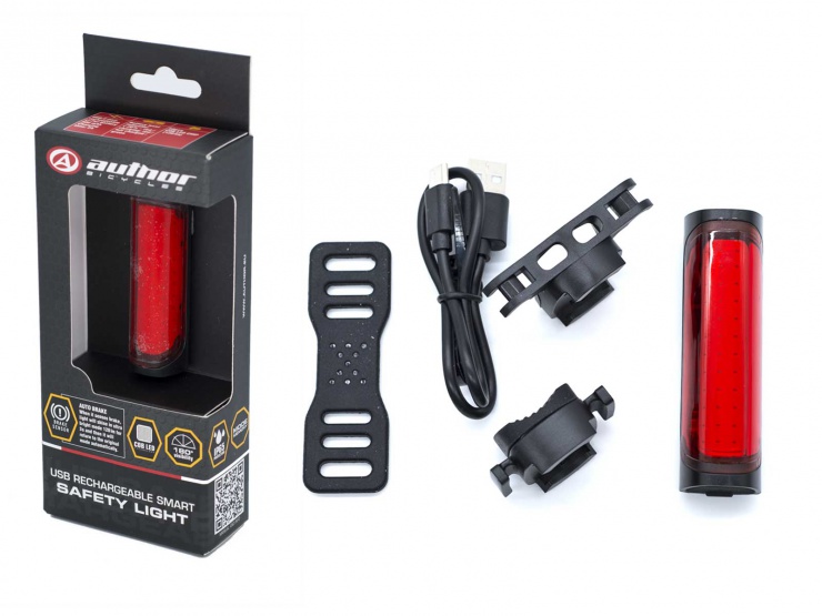 Světlo zadní AUTHOR Pilot Brake, CobLed, 120 lm, USB dobíjecí