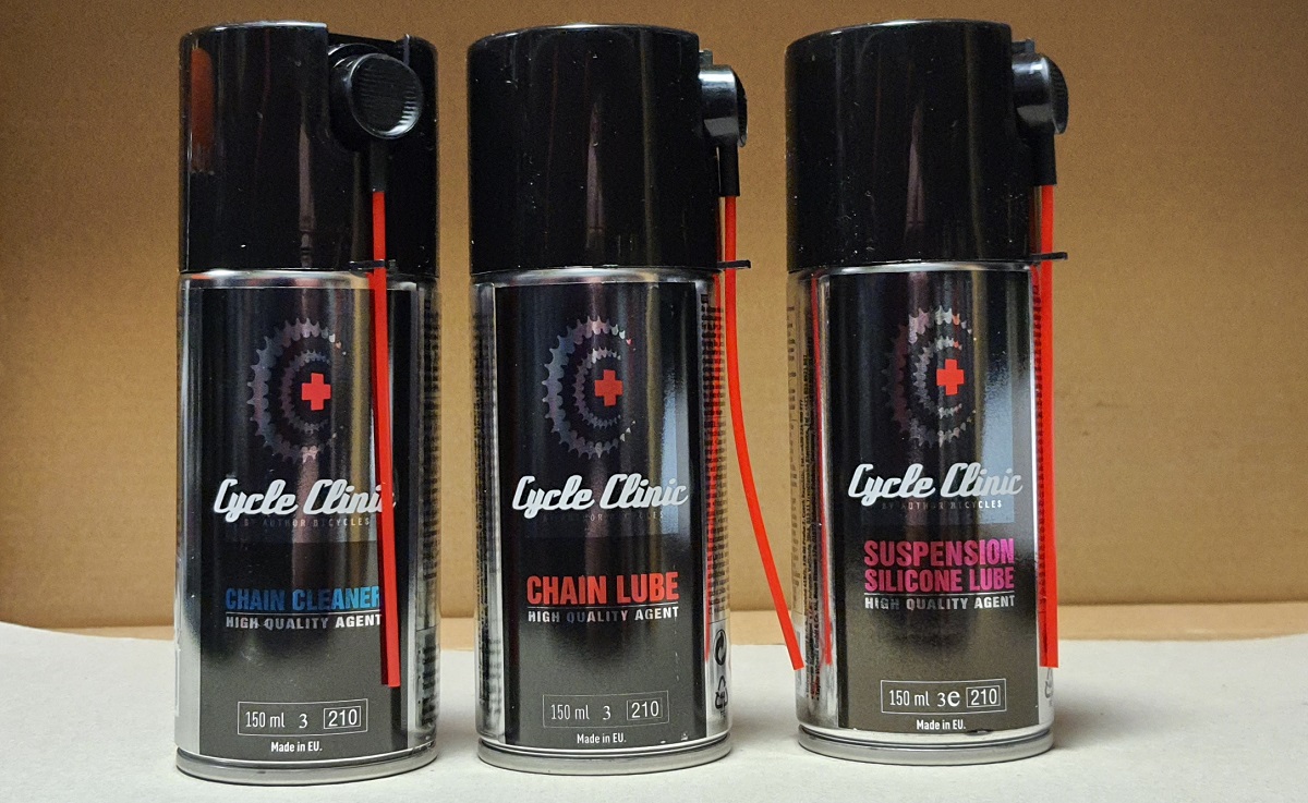 Sada na údržbu kola AUTHOR Cycle Clinic Service Starter Kit, 3x 150 ml 