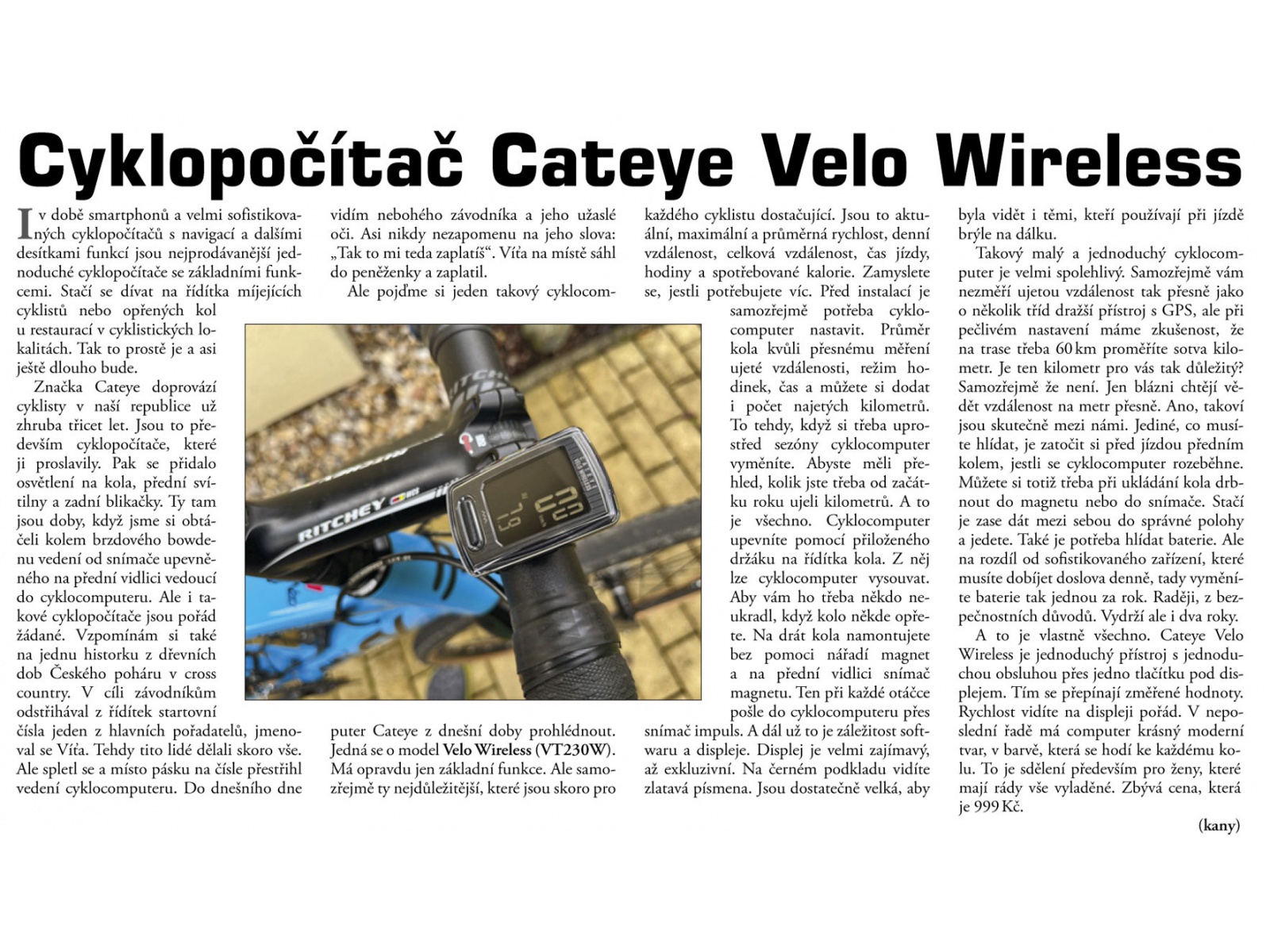 Cyklopočítač CatEye Velo Wireless (VT230W) černá