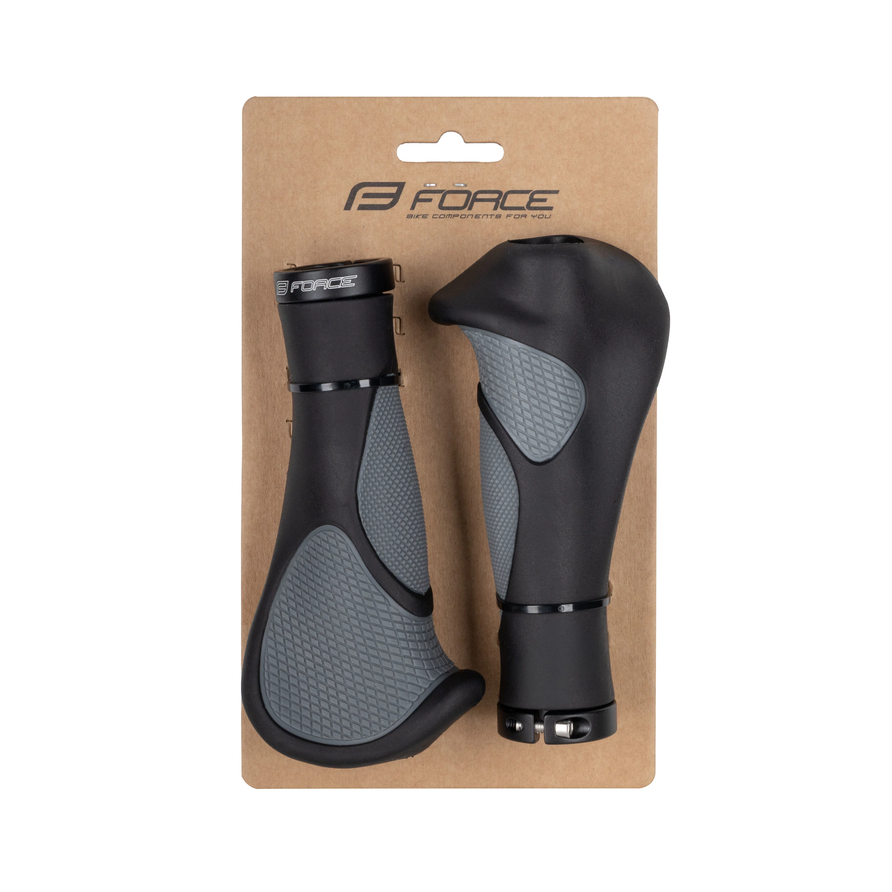 Gripy FORCE ANATOMIC jištěné, černo-šedá, balená