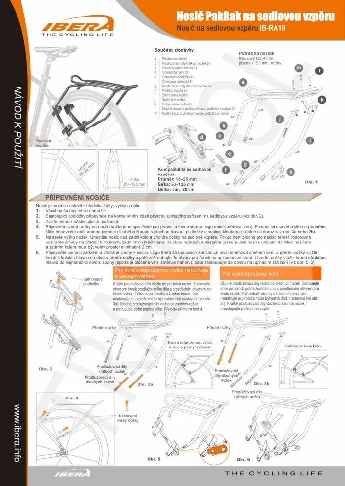 Nosič zadní IBERA PakRak Stay IB-RA19 univerzální