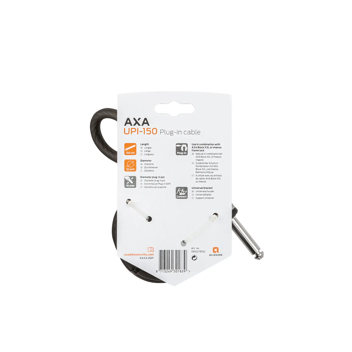 Zámek AXA UPI Plug-in 150/10mm spirála