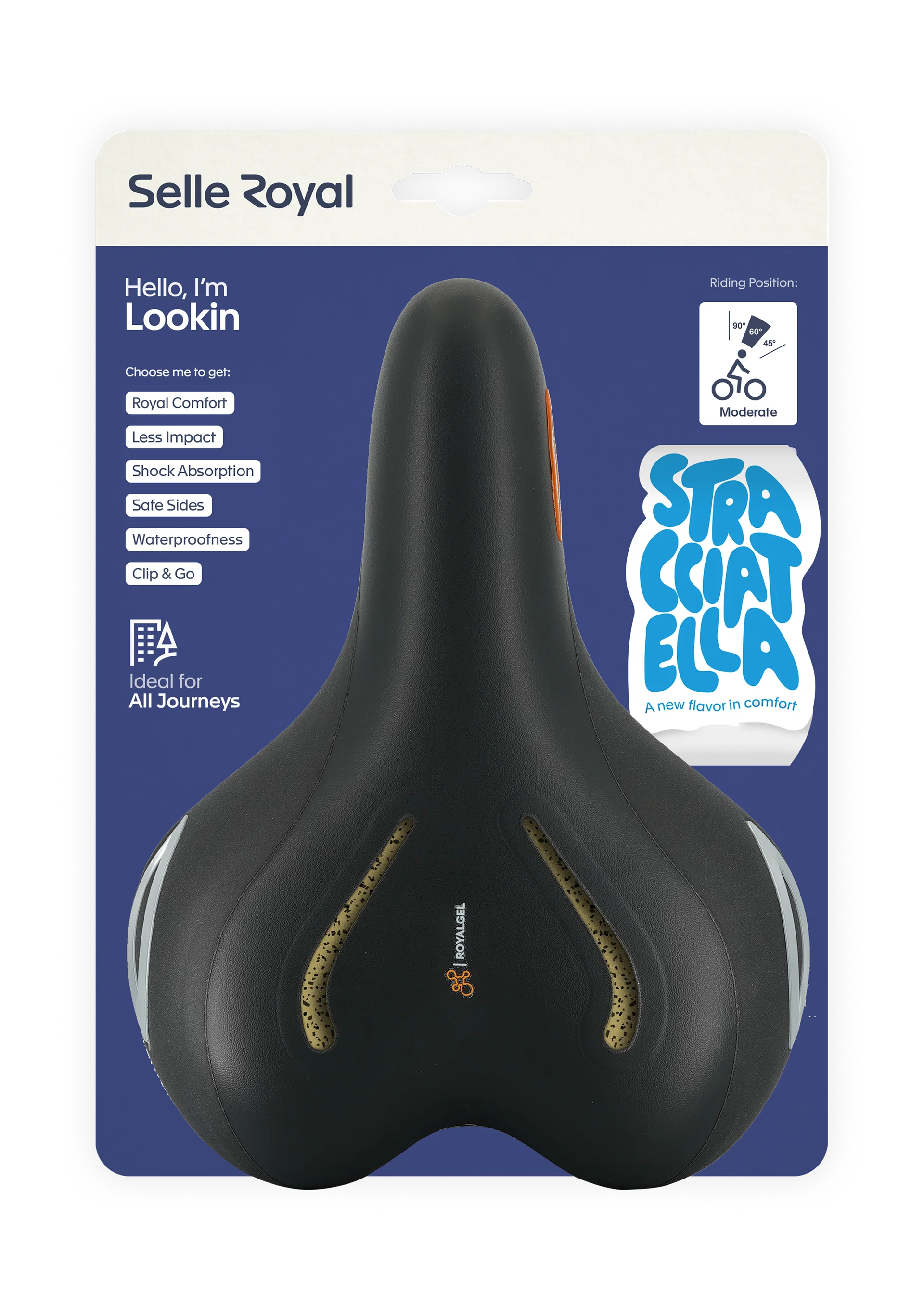 Sedlo gelové Selle Royal LOOKIN Stracciatella, Moderate, unisex