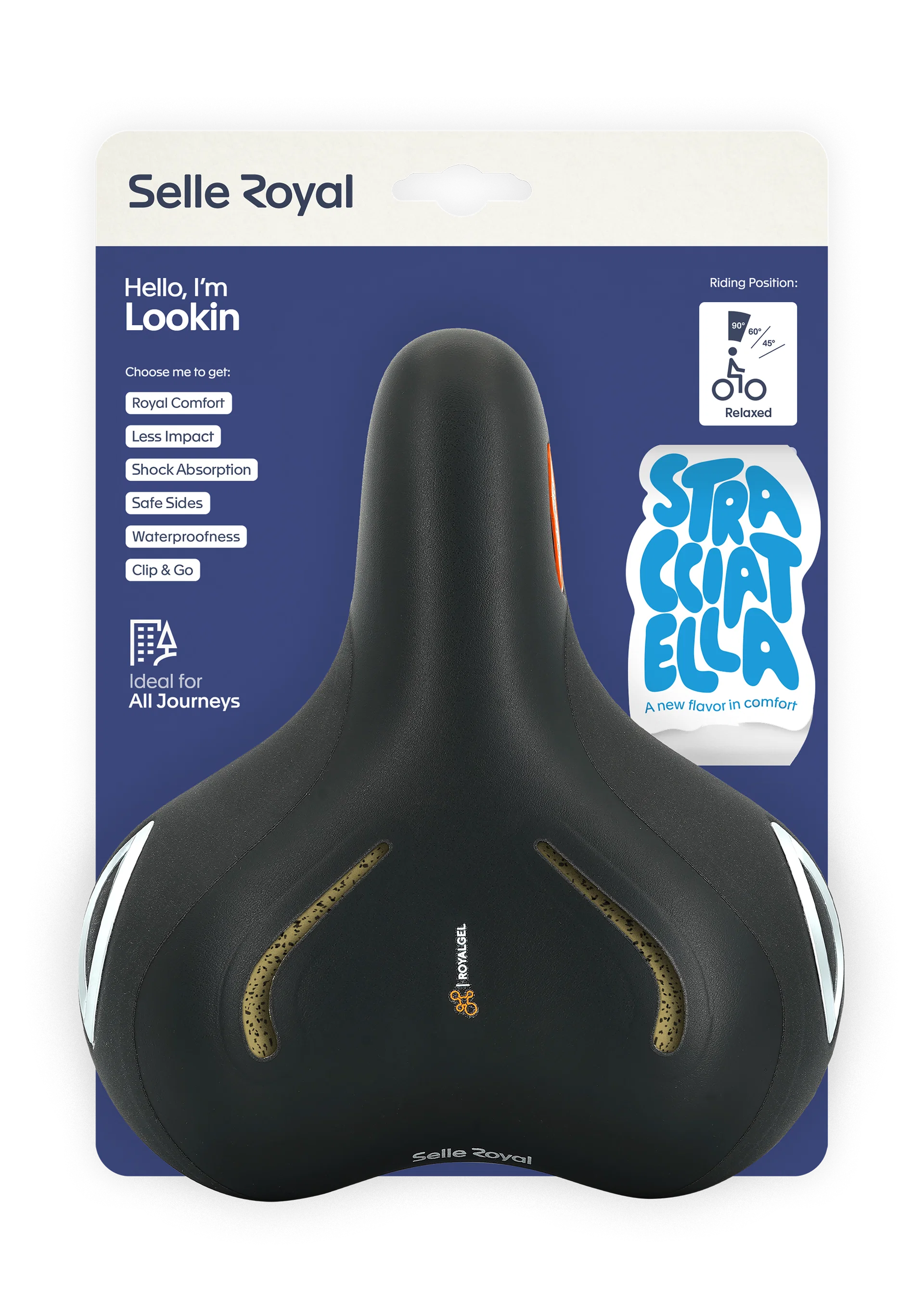 Sedlo gelové Selle Royal LOOKIN Stracciatella, Relaxed, unisex