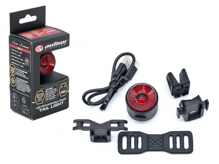 Světlo zadní AUTHOR MagSnap Brake, Alloy ,50 lm, USB dobíjecí
