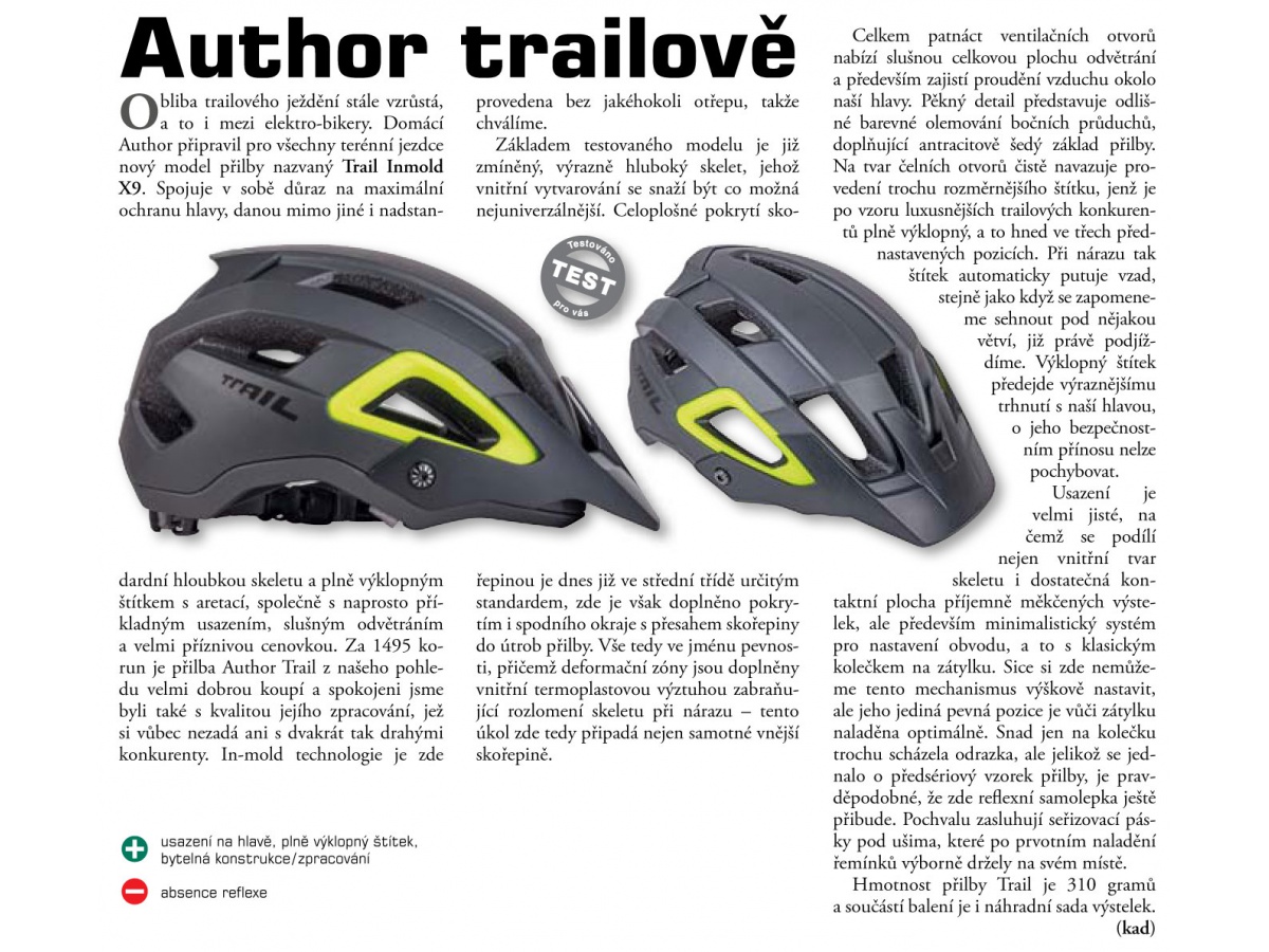 Přilba Author TRAIL Inmold X9-201 černá mat 59-63 cm -AKCE!