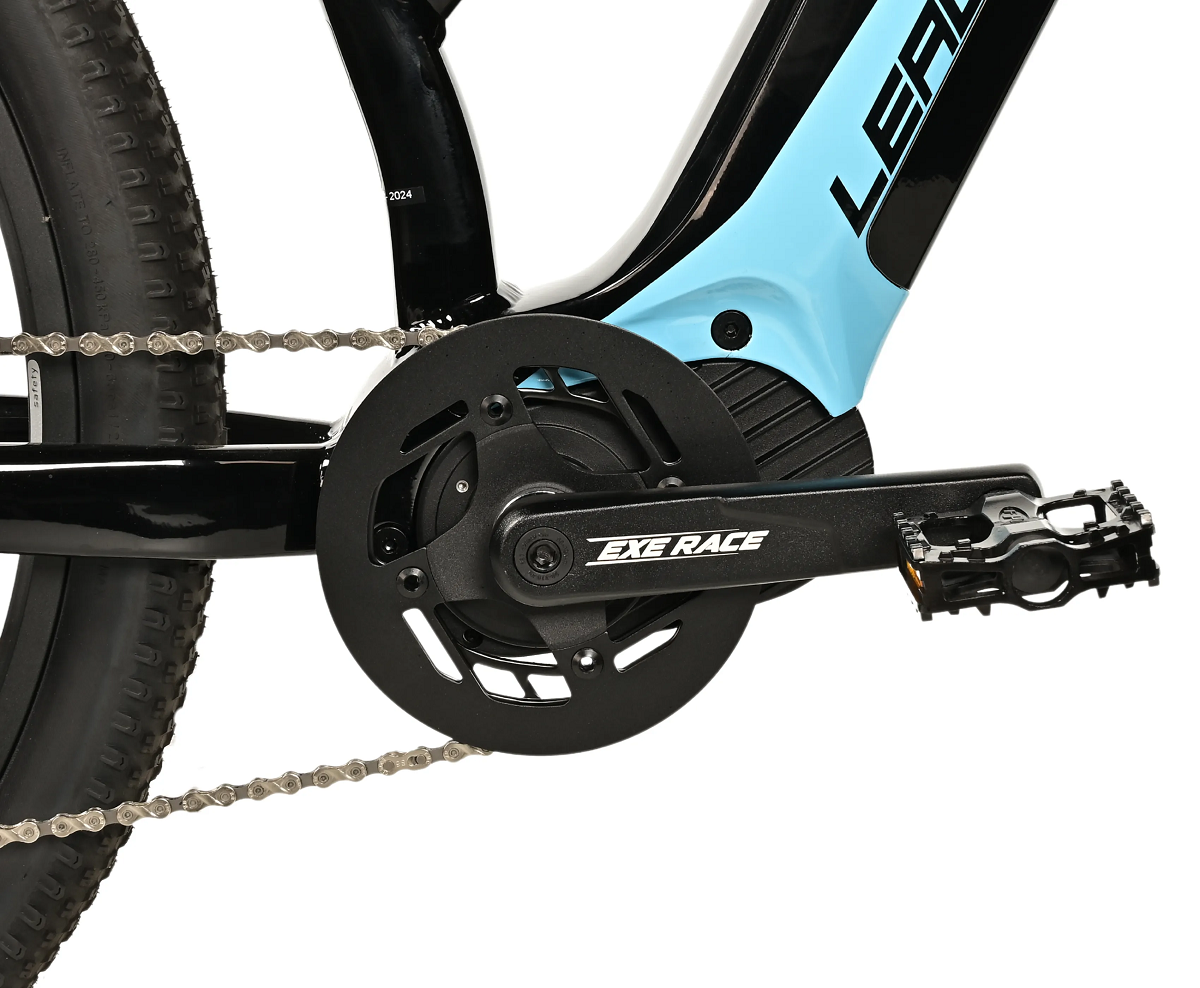 Dámské horské elektrokolo 29" Leader Fox SWAN 2025 20Ah, M300, černá/modrá vel.18" 