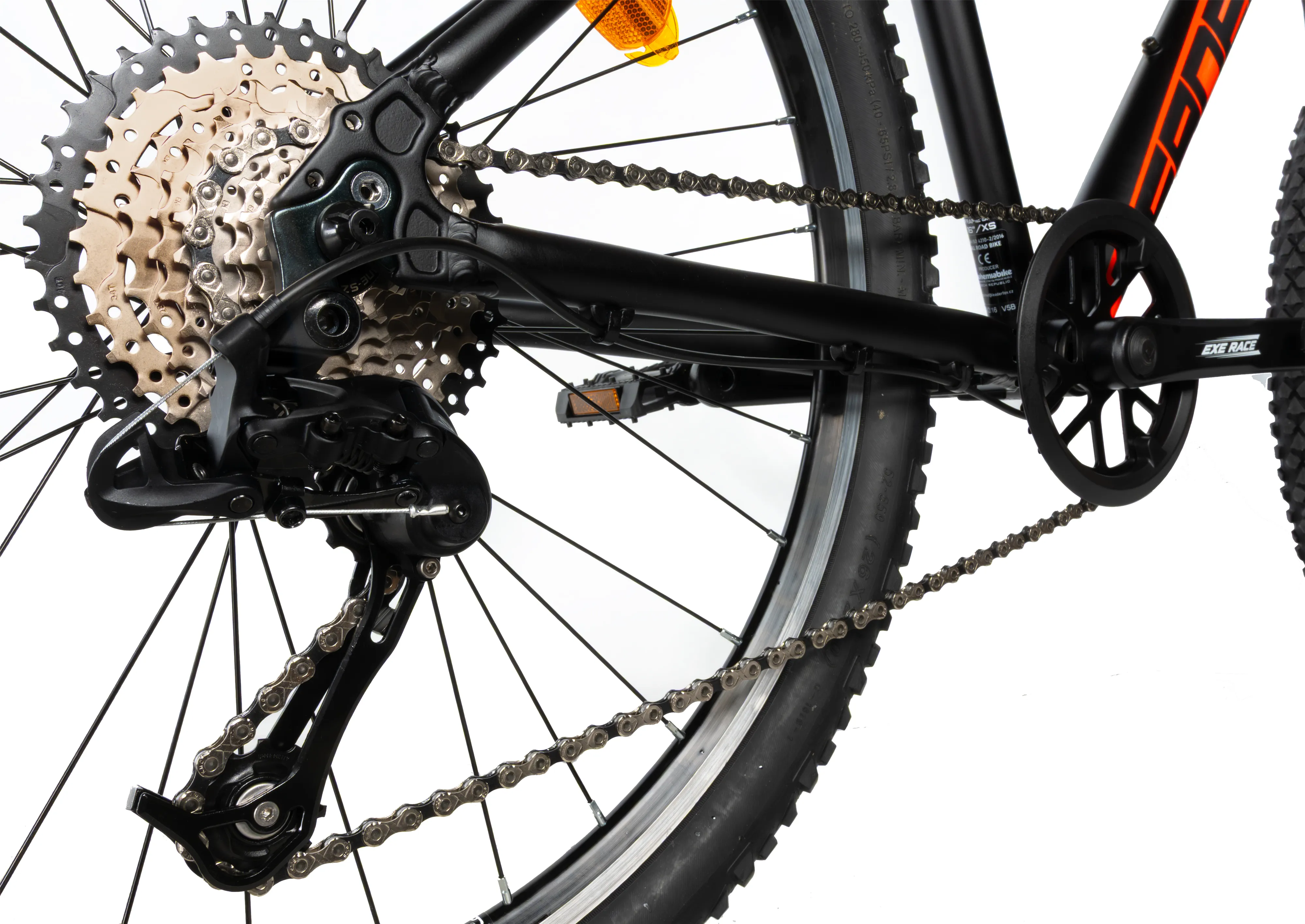 Horské kolo 26" Leader Fox MXC 2027, junior, black/orange /1x9/, vel.14"