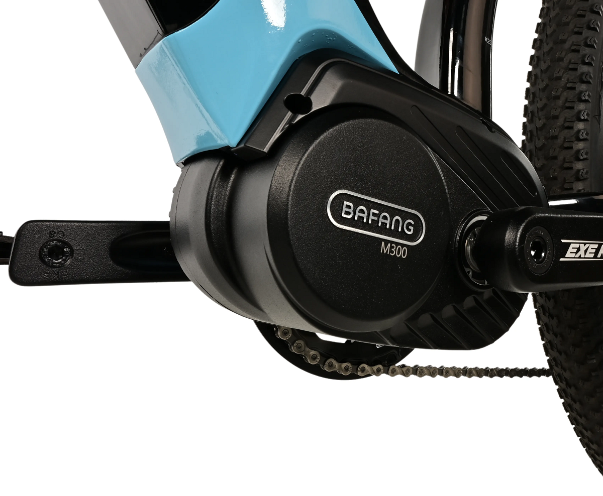 Dámské horské elektrokolo 29" Leader Fox SWAN 2025 20Ah, M300, černá/modrá vel.18" 