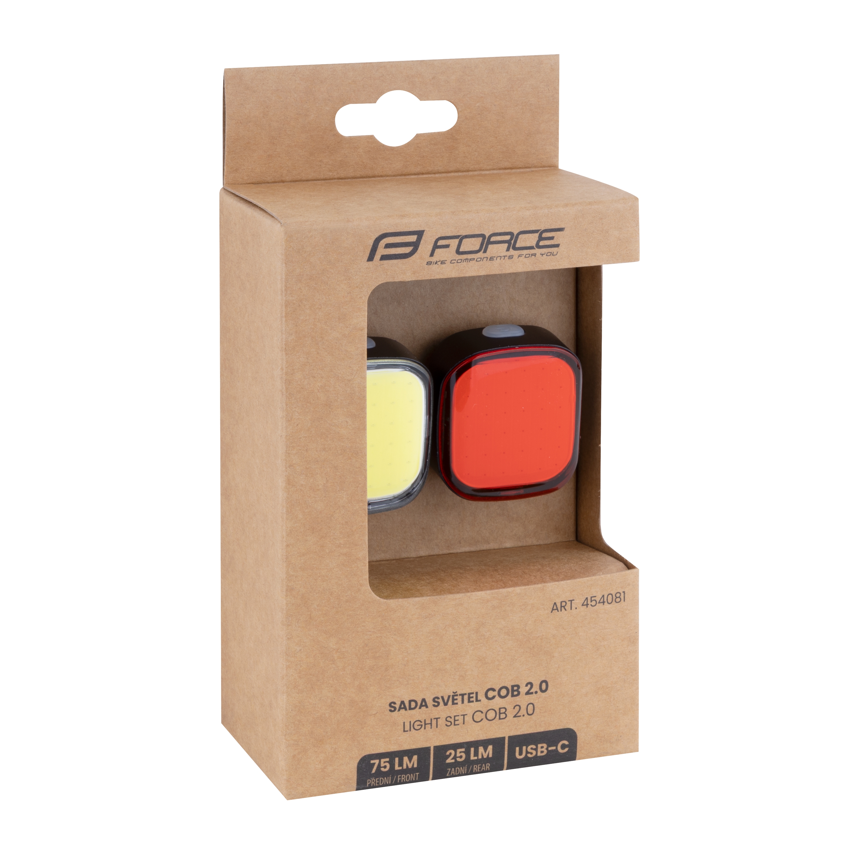 Sada blikaček/světel FORCE COB 2.0 USB, přední+zadní