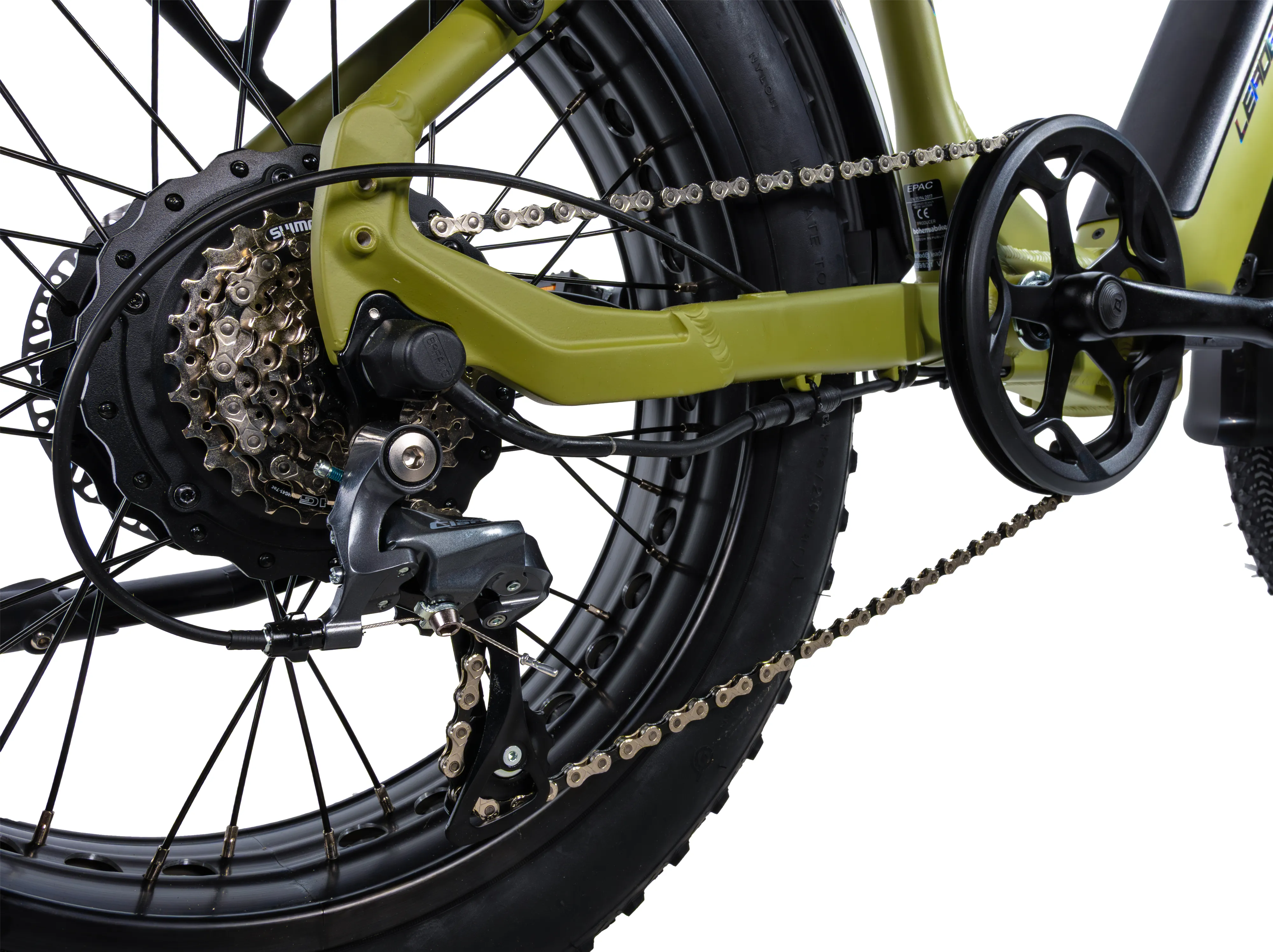 Elektrokolo skládací 20" Leader Fox CODY FAT Bike 16Ah 2025 khaki zelená