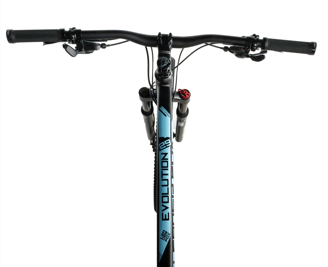 Horské kolo 29" Leader Fox EVOLUTION 2026 černá/světle modrá, /2x8/,  vel.16"