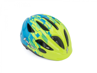 Přilba dětská Author STAR RIDER Inmold, vel.51-55 cm žlutá-neonová/blue -AKCE!