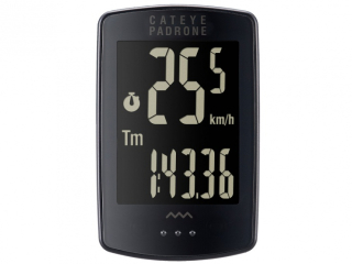 Cyklopočítač CatEye Padrone PA100W + OF100, černá-stealth