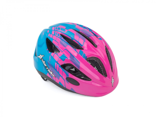 Přilba dětská Author STAR RIDER Inmold, vel. 51-55 cm, růžová-neonová/modrá -AKCE!
