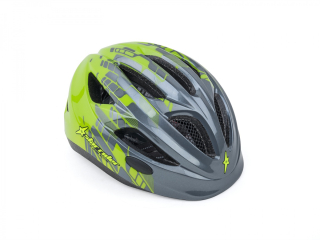 Přilba dětská Author STAR RIDER Inmold, vel. 46-51 cm šedá/zelená-neonová -AKCE!