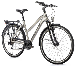 Trekingové kolo Leader Fox Ferrara dámské 2023 stříbrná vel.16,5" /1x8/  - AKCE!