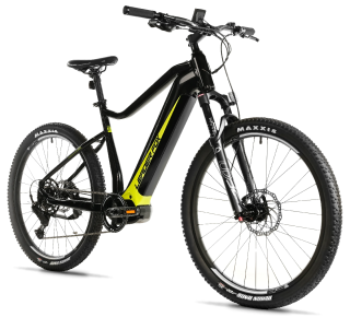 Horské elektrokolo 27,5" Leader Fox AWALON Man 2025, 20 Ah, black/yellow, vel.17,5"