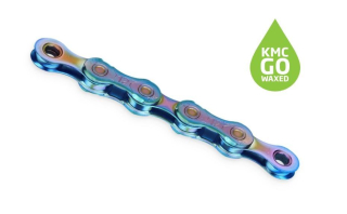Řetěz KMC X12 AURORA blue, WAXED, box, 126 článků 