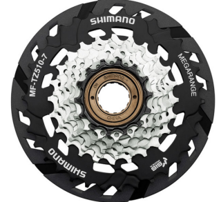 Vícekolečko 7-pastorků SHIMANO MF-TZ510-7, 14-34 zubů, s krytem, stříbrná/černá