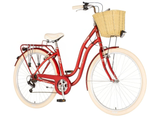 Městské kolo 28" VISITOR BELLA červená, vel.18"/M, 1x6 rychlostí