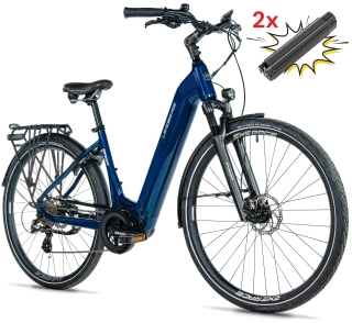 Cestovní elektrokolo 28" Leader Fox SAGA 2026 modrá vel.18" + 2.baterie ZDARMA!